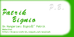 patrik bignio business card